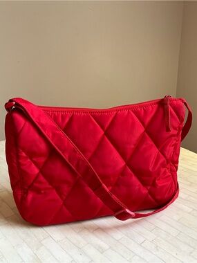 Vera Bradley Quilted Puffy Red Shoulder Bag - Lightweight Everyday Crossbody